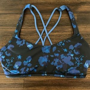 Black/blue flowered Free To Be Sports Bra